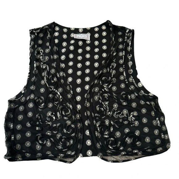 Awesome 90’s style Vintage vest Starfire sheer front measures small no size tag - Picture 1 of 6